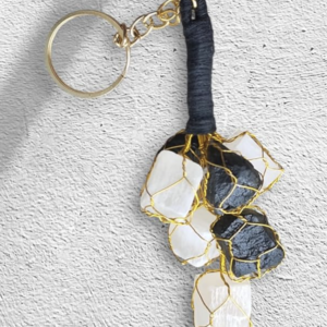 Energized Black Tourmaline with Selenite Key Chain